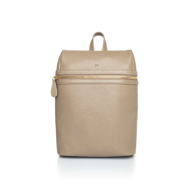 loulou backpack in taupe from the front